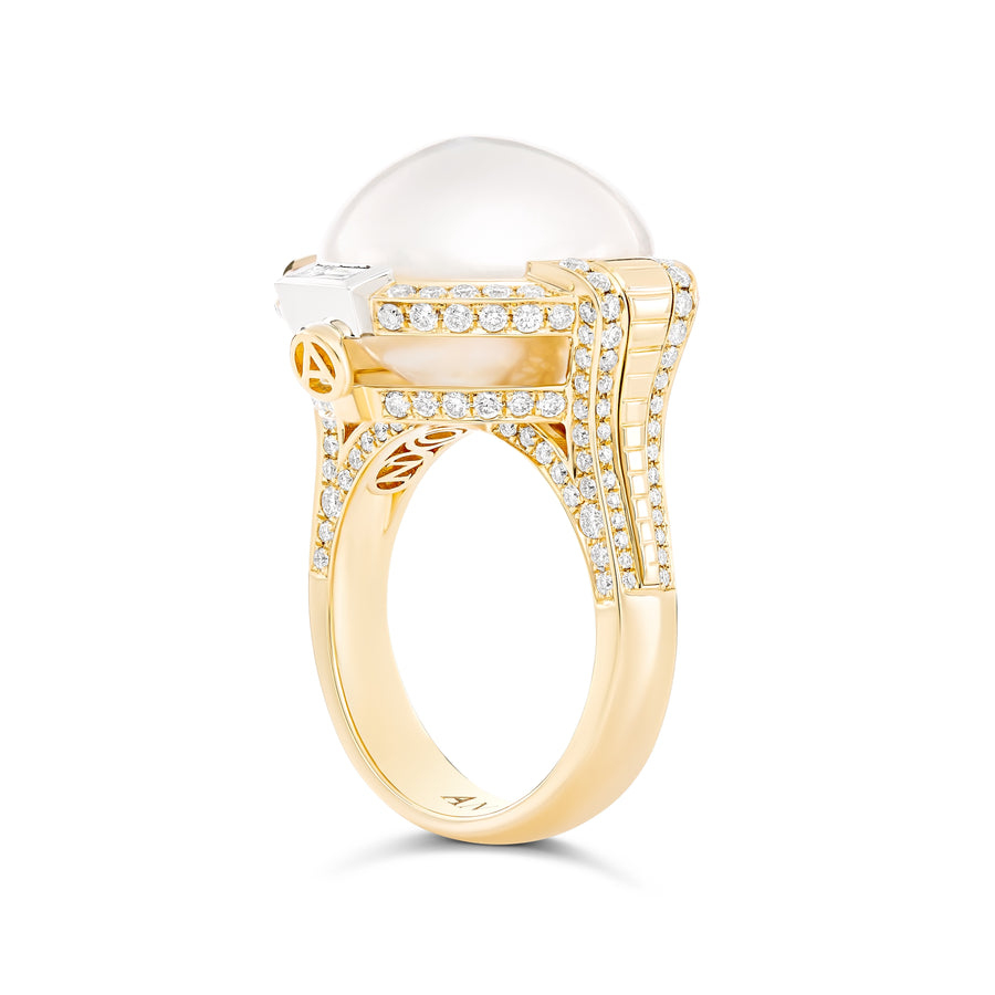 Artisan South Sea Pearl and Diamond Ring