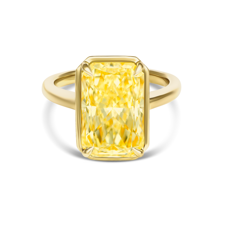 Riviera Luminous Radiant Cut Diamond Ring | 18k Yellow Gold