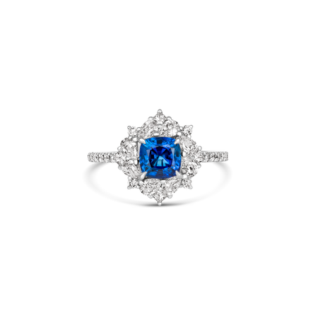 Regal Collection® Cluster Sapphire and Diamond Ring | 18K White Gold