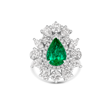 Regal Collection® Cluster Emerald and Diamond Ring | Platinum