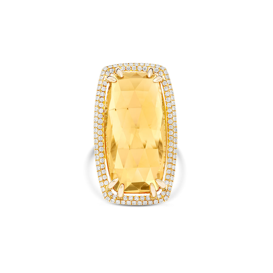 ROCK Candy® Honey Quartz Cushion Ring | Yellow Gold