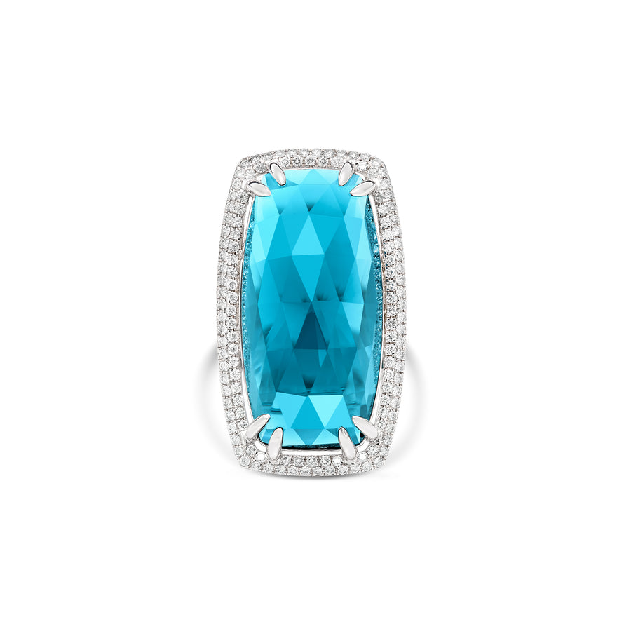 ROCK Candy® Blue Cushion Topaz Ring | White Gold