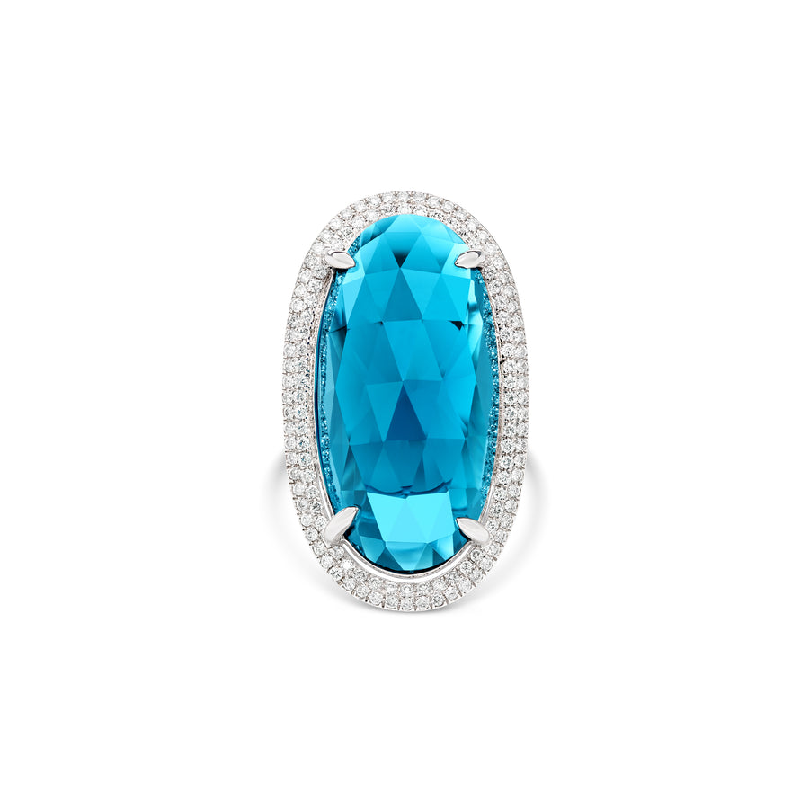 ROCK Candy® Blue Topaz Oval Ring | White Gold
