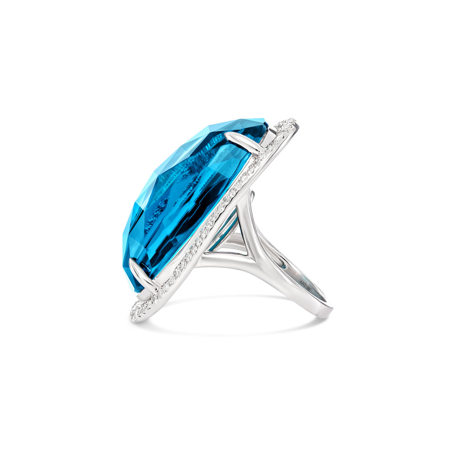 ROCK Candy® Blue Topaz Oval Ring | White Gold