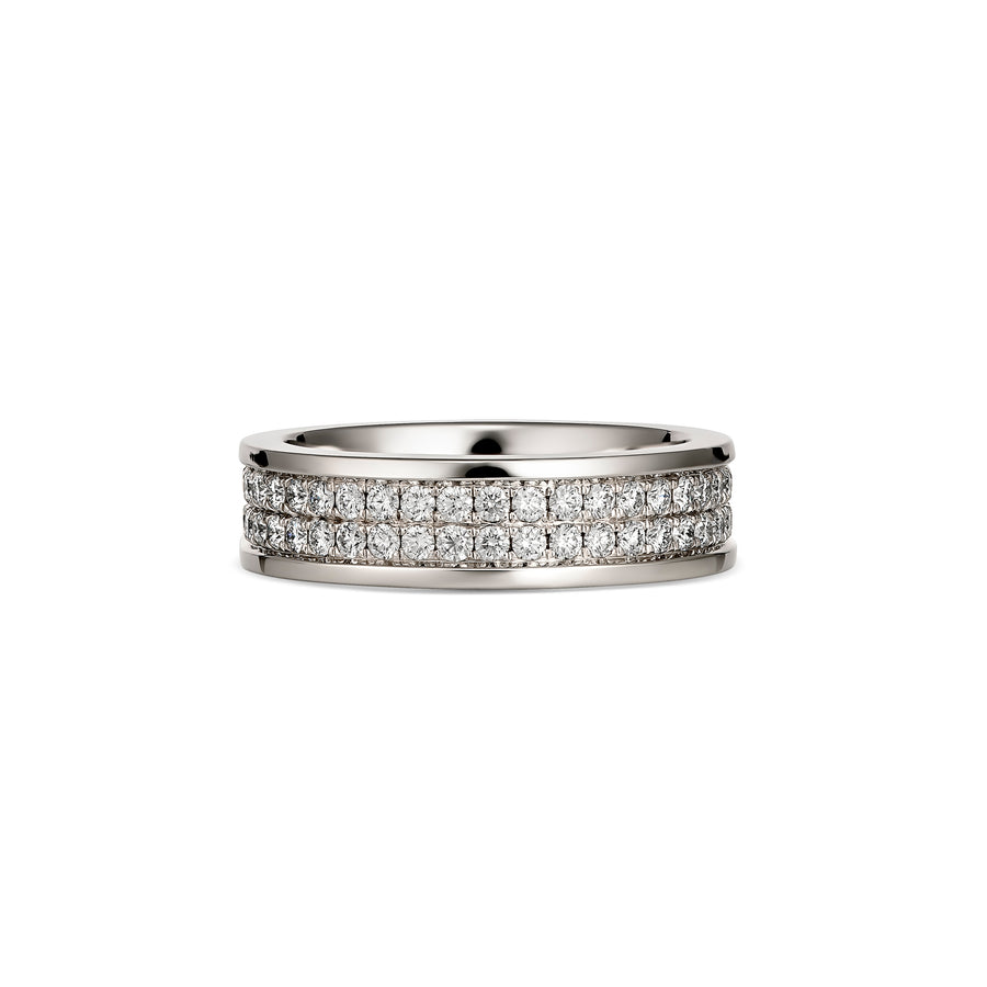 Oxford Double White Diamond Ring | White Gold