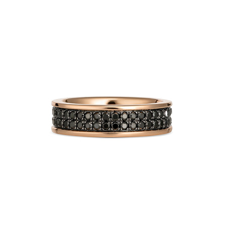 Artisan Boston Two Row Black Diamond Men's Eternity Band | Rose Gold