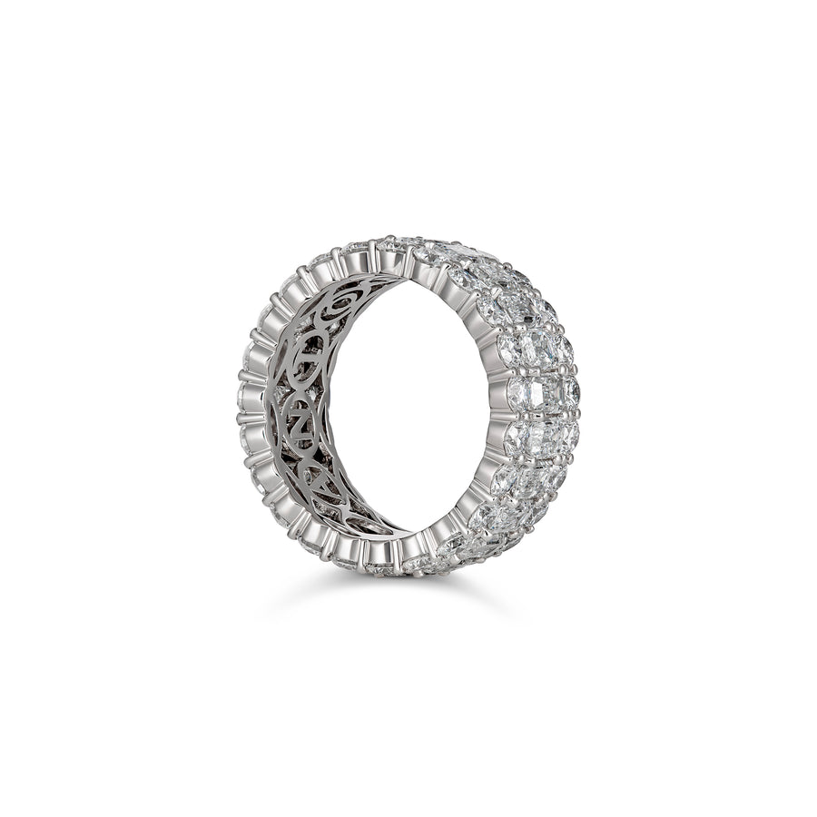 Artisan Emerald Cut Diamond Eternity Ring | White Gold