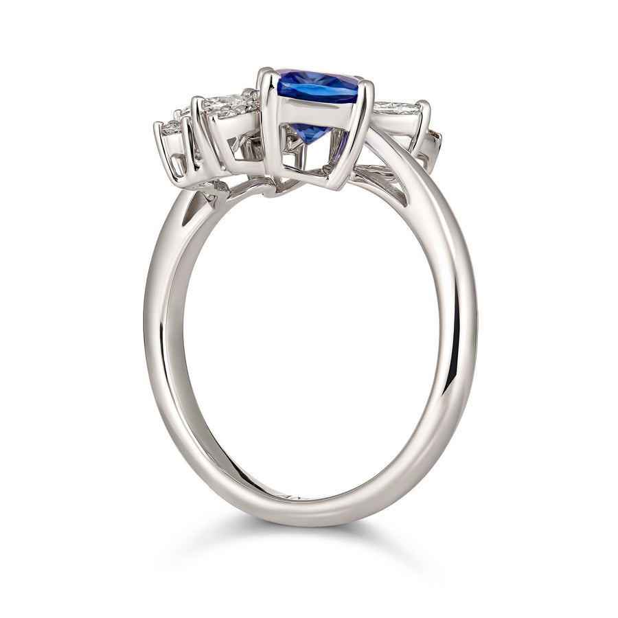 Regal Collection® Cushion Cut Tanzanite and Diamond Ring | White Gold