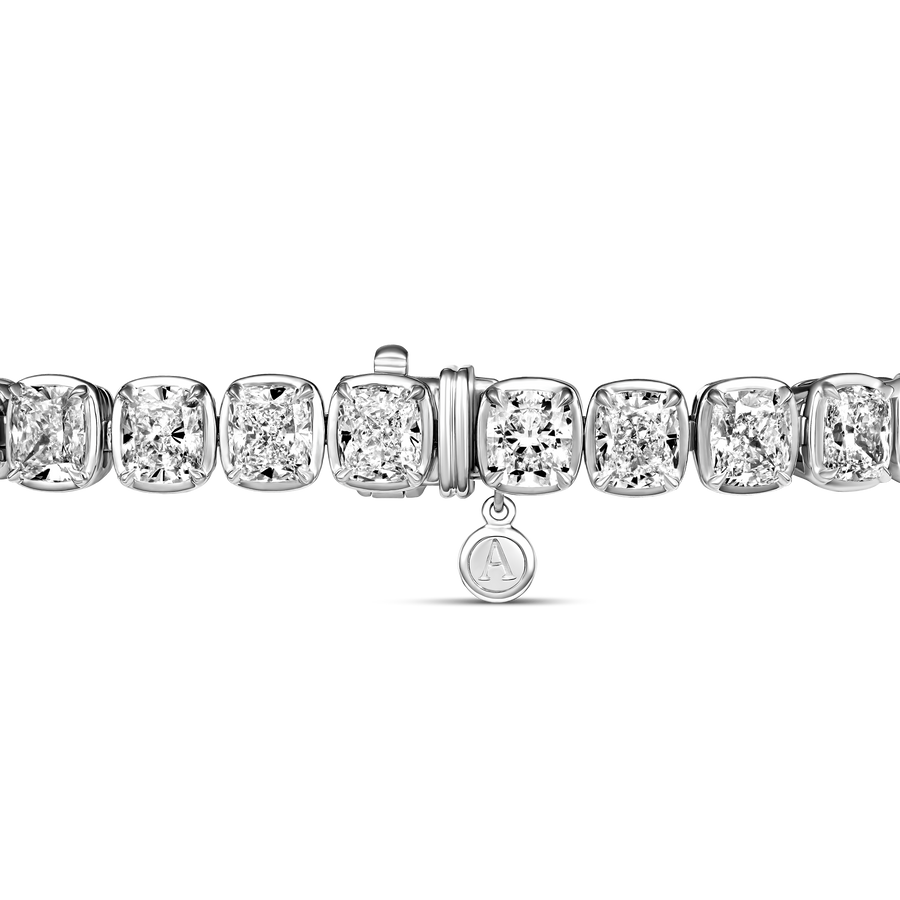 Riviera Luminous Cushion Cut Natural Diamond Bracelet | Platinum