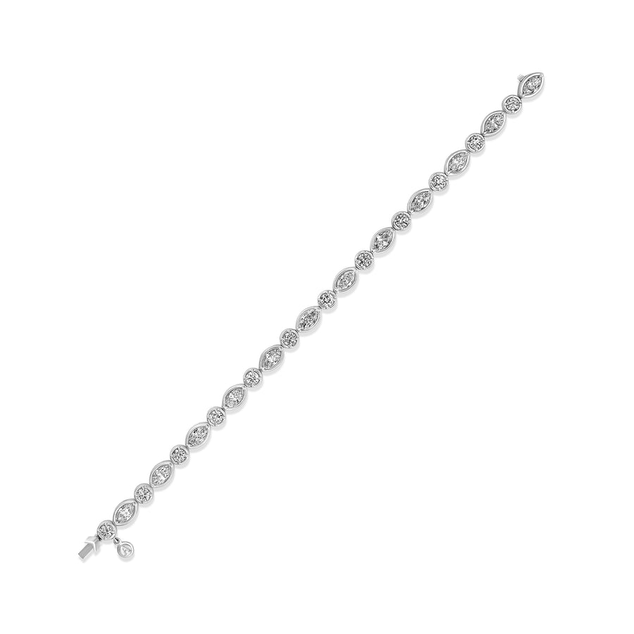 Riviera Luminous Multi Shape Diamond Bezel Set Bracelet | Platinum