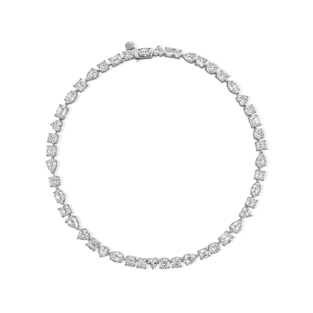 Riviera Multi Shape Diamond Necklace | Platinum