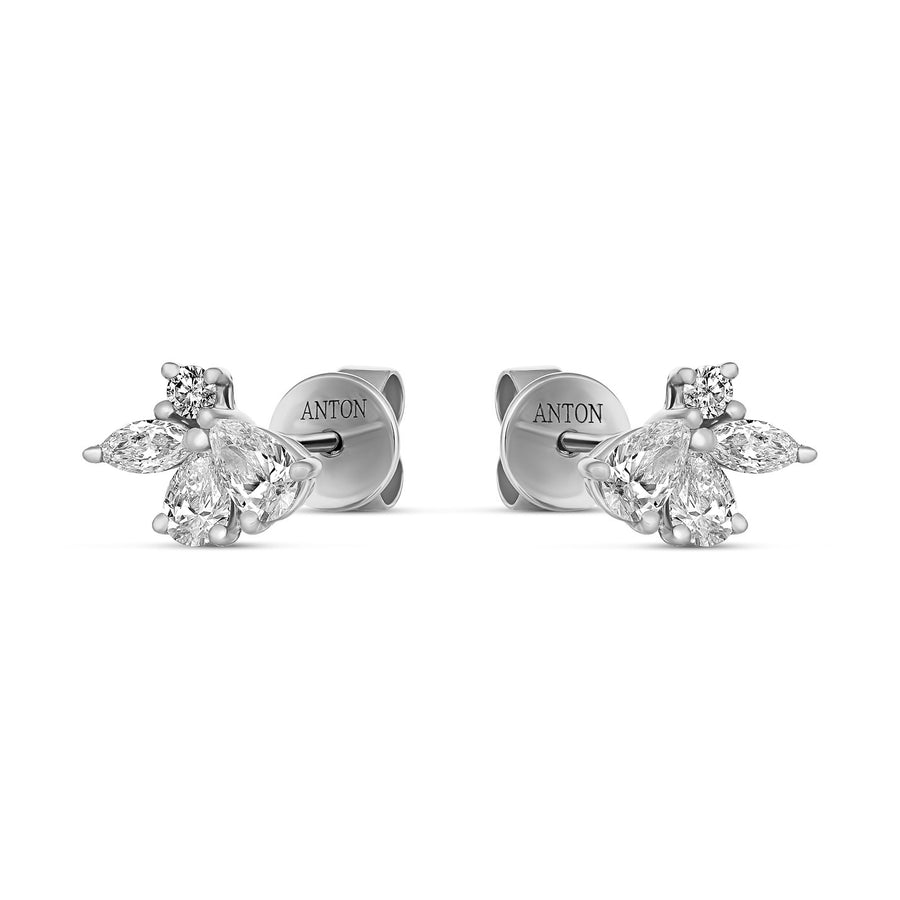 Riviera Cannes Flutter Diamond Earrings | 18K White Gold