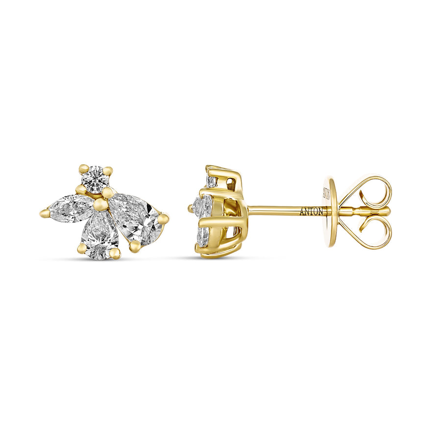 Riviera Cannes Flutter Diamond Earrings | 18K Yellow Gold