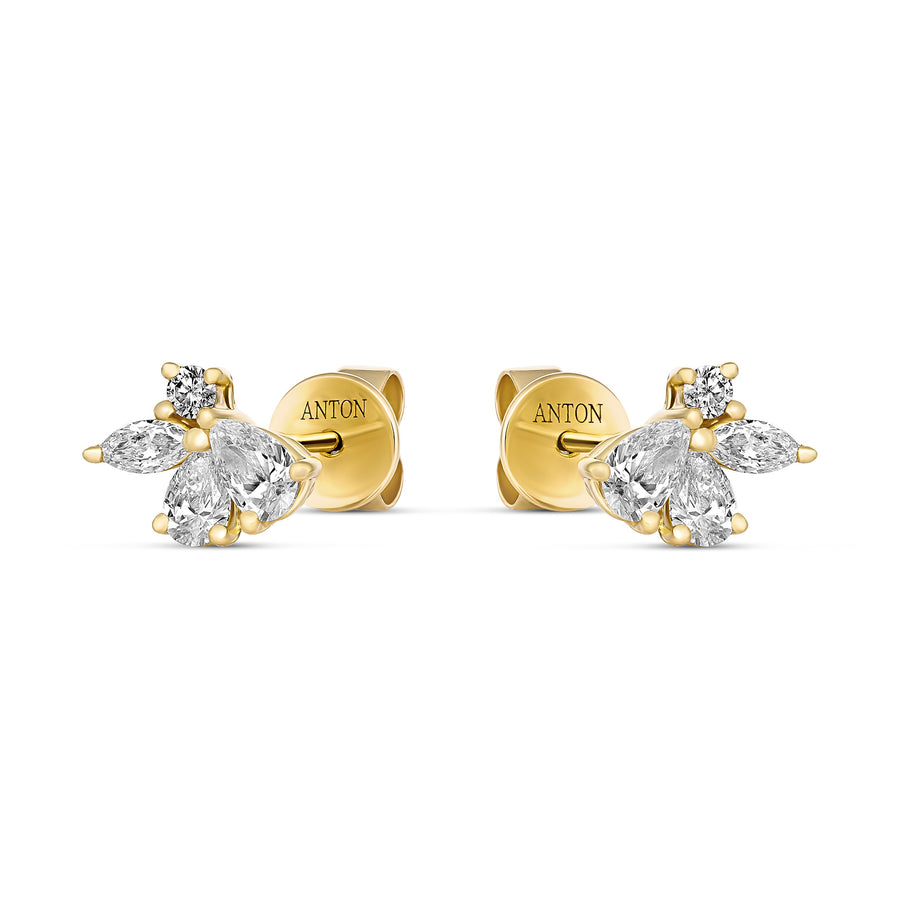 Riviera Cannes Flutter Diamond Earrings | 18K Yellow Gold