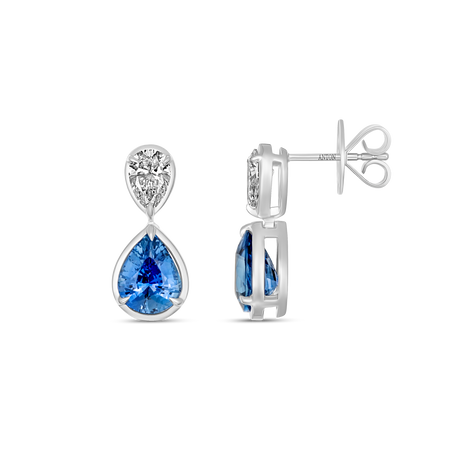 Riviera Luminous Pear Diamond and Sapphire Drop Earrings