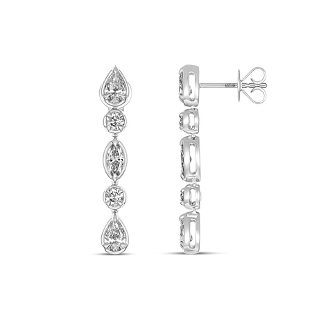Riviera Luminous Diamond Drop Earrings | 18k White Gold