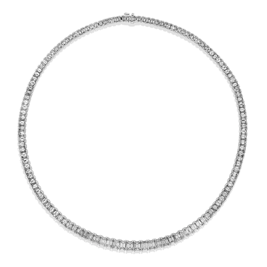 Riviera High Jewellery Emerald Cut Diamond Tennis Necklace
