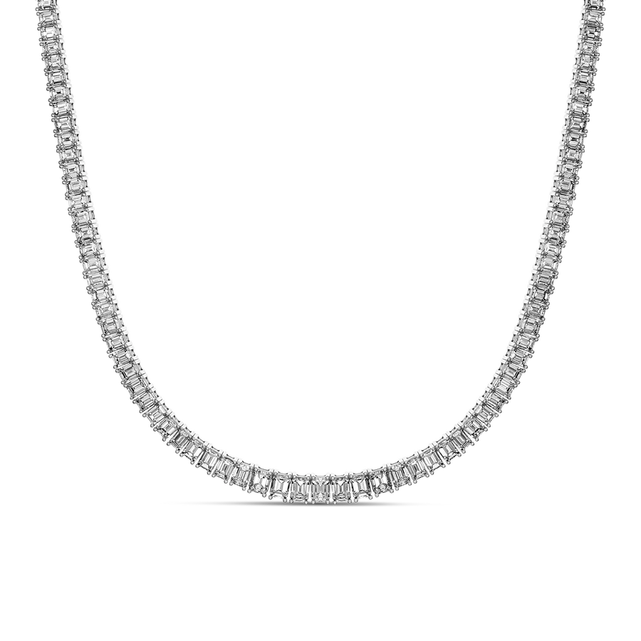 Riviera High Jewellery Emerald Cut Diamond Tennis Necklace