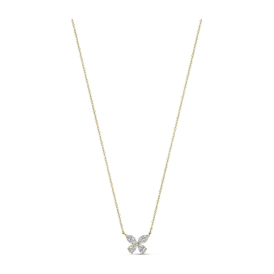 Riviera Cannes Floral Diamond Pendant | 18K Yellow Gold