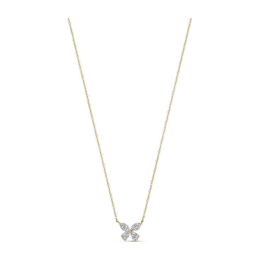 Riviera Cannes Floral Diamond Pendant | 18K Yellow Gold