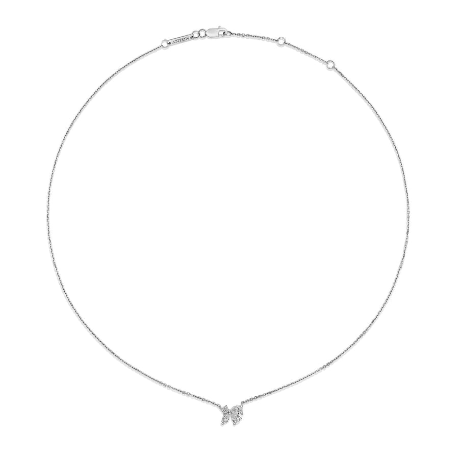 Riviera Cannes Flutter Diamond Cluster Pendant Necklace | 18K White Gold