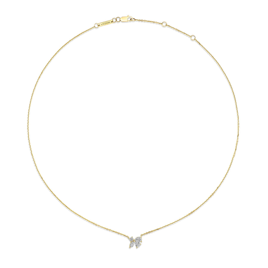 Riviera Cannes Flutter Diamond Cluster Pendant Necklace | 18K Yellow Gold