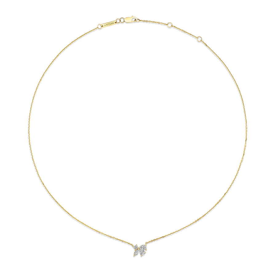 Riviera Cannes Flutter Diamond Cluster Pendant Necklace | 18K Yellow Gold