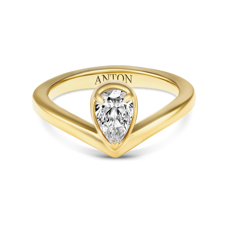Riviera Luminous Floating Pear Natural Diamond Ring | 18k Yellow Gold
