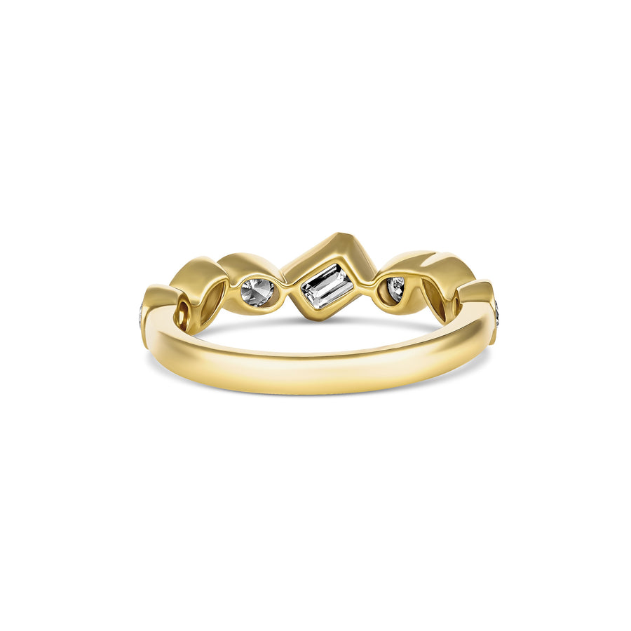 Riviera Multi-Shape Bezel Set Diamond Ring | 18K Yellow Gold