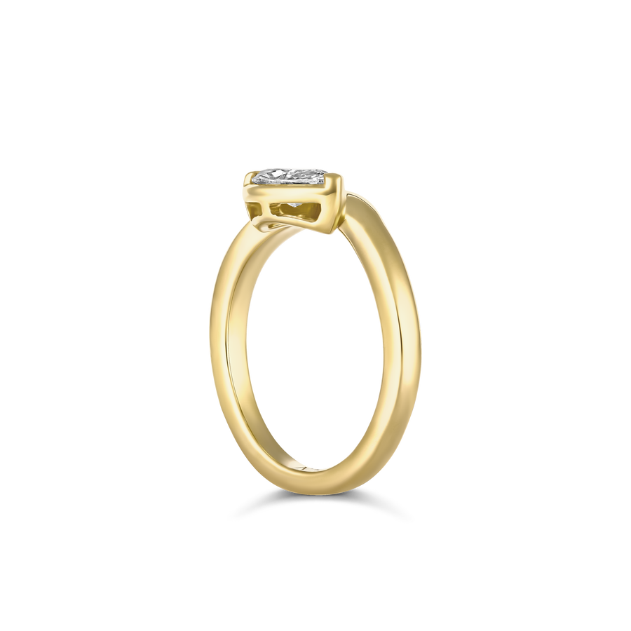 Riviera Luminous Marquise East-West Natural Diamond Ring | 18K Yellow Gold