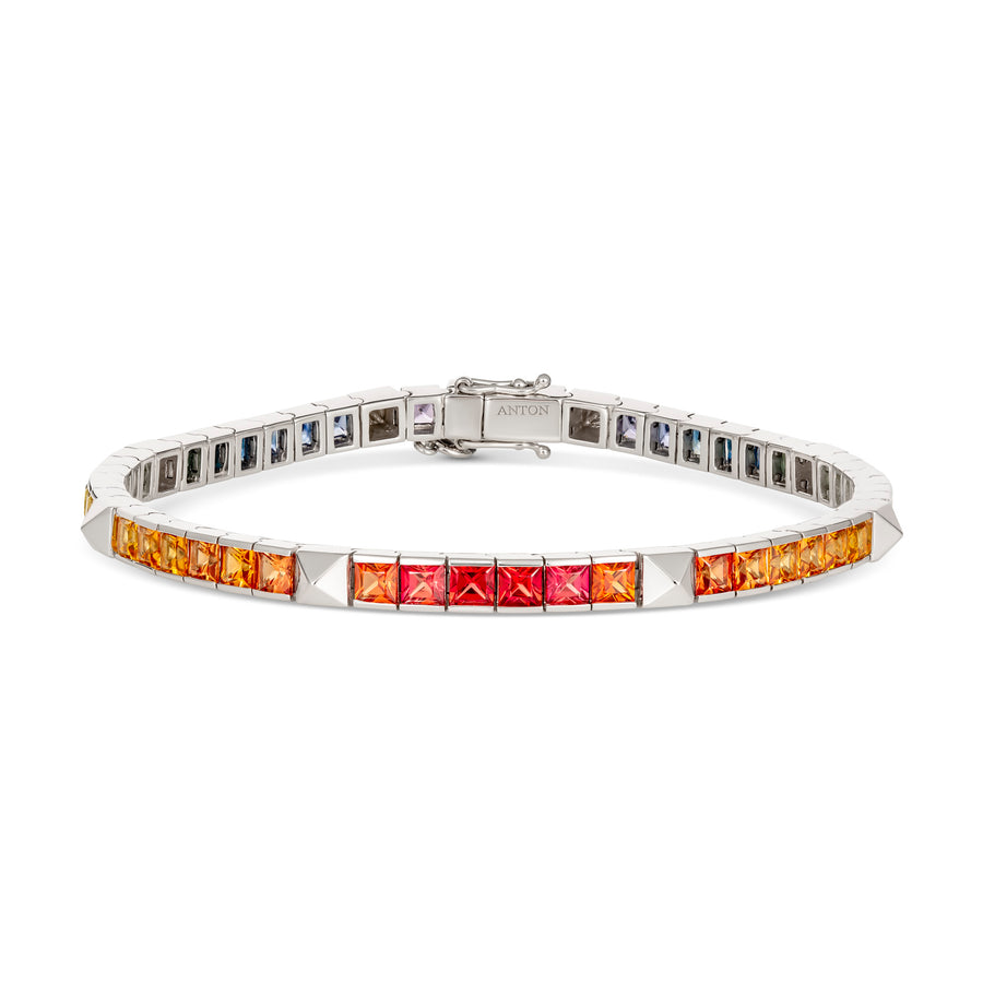 R.08™ Une Rainbow Sapphire Bracelet | White Gold