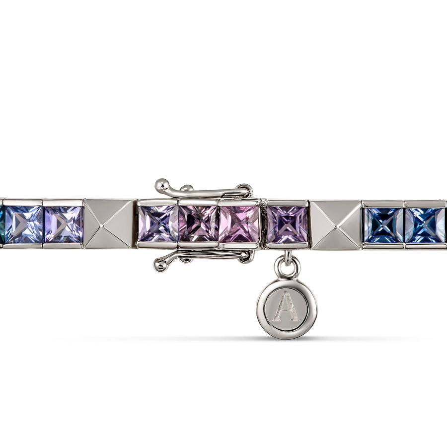 R.08™ Une Rainbow Sapphire Bracelet | White Gold