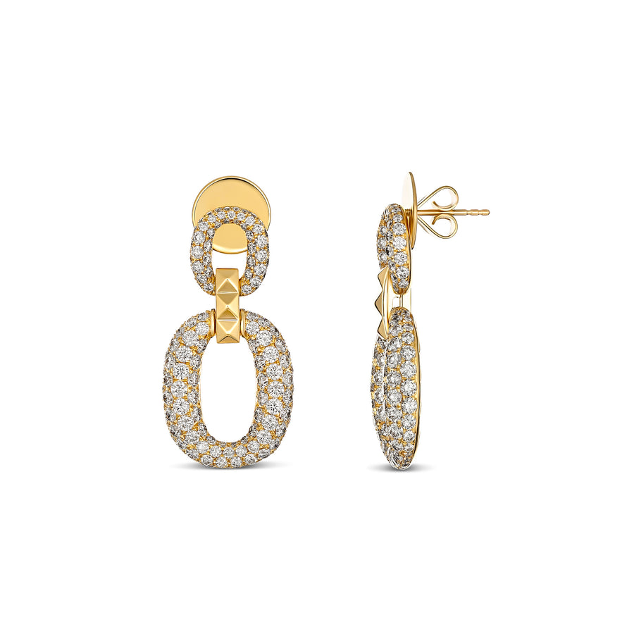 R.08™ Link Diamond Statement Earrings | Yellow Gold