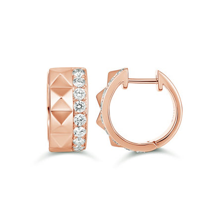 R.08® Une Diamond Huggies | 18K Rose Gold