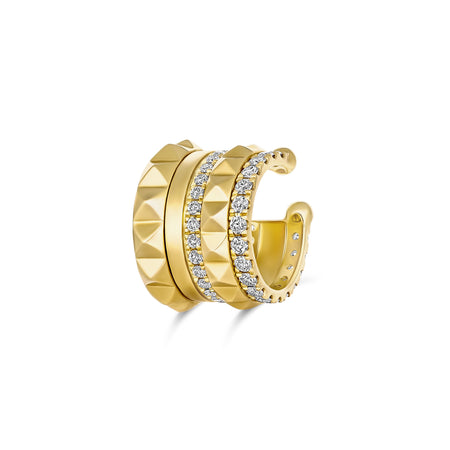 R.08® Icon Double Diamond Ear Cuff | 18K Yellow Gold