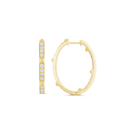 R.08® Une Full Moon Small Hoop Earrings | 18K Yellow Gold
