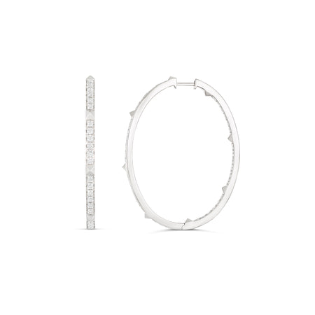 R.08® Une Full Moon Medium Hoop Earrings | 18K White Gold