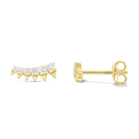 R.08® Nirvana Stud Crawler Earrings | 18K Yellow Gold