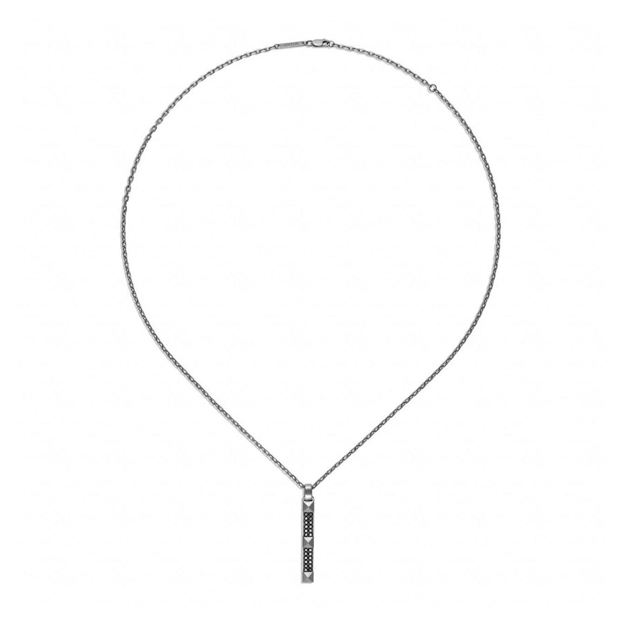 R.08® Deux Diamond Bar Necklace | Black Rhodium
