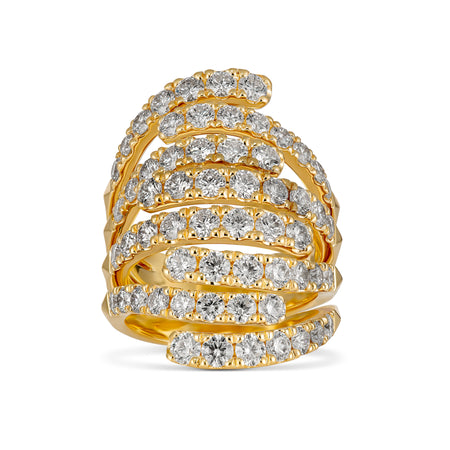 R.08® Convex Eight Row Diamond Ring | Yellow Gold