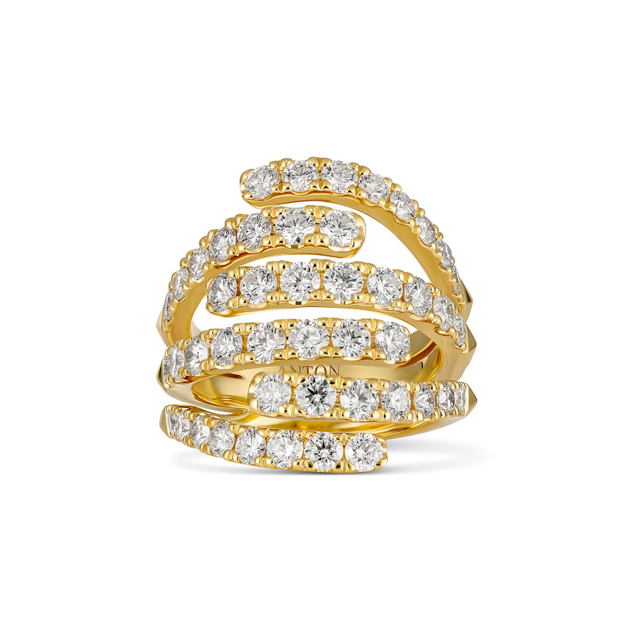R.08™ Convex Multi Row Diamond Ring | Yellow Gold