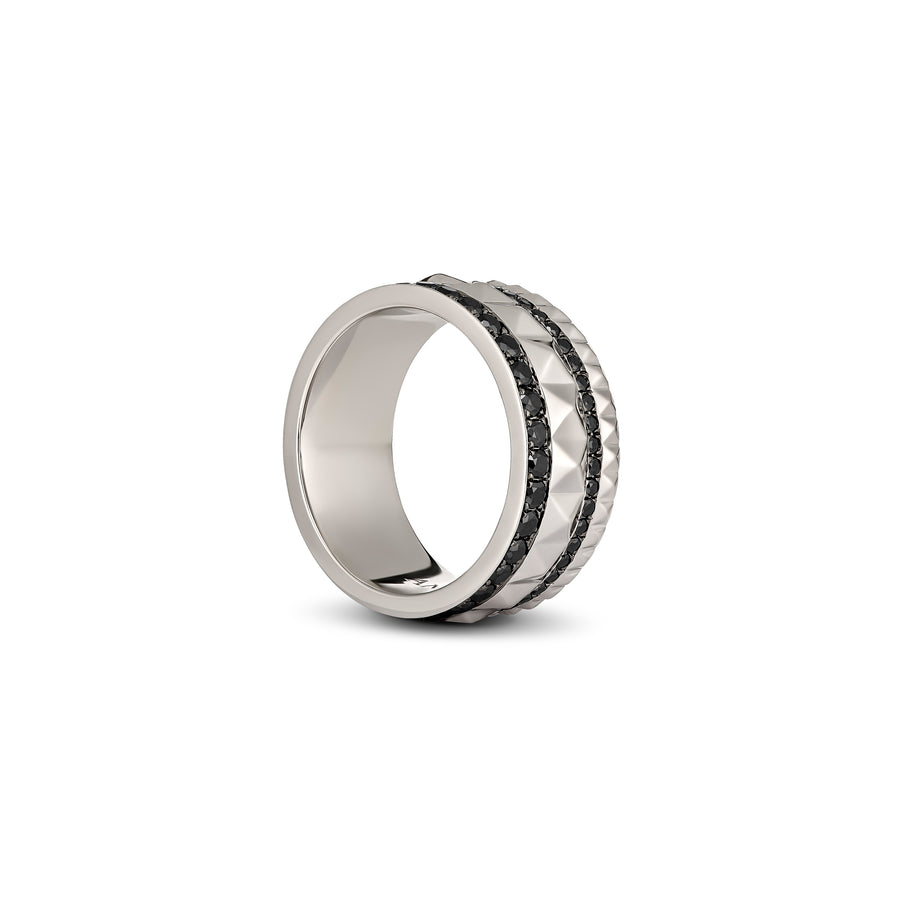 R.08™ Icon Black Diamond Ring | White Gold