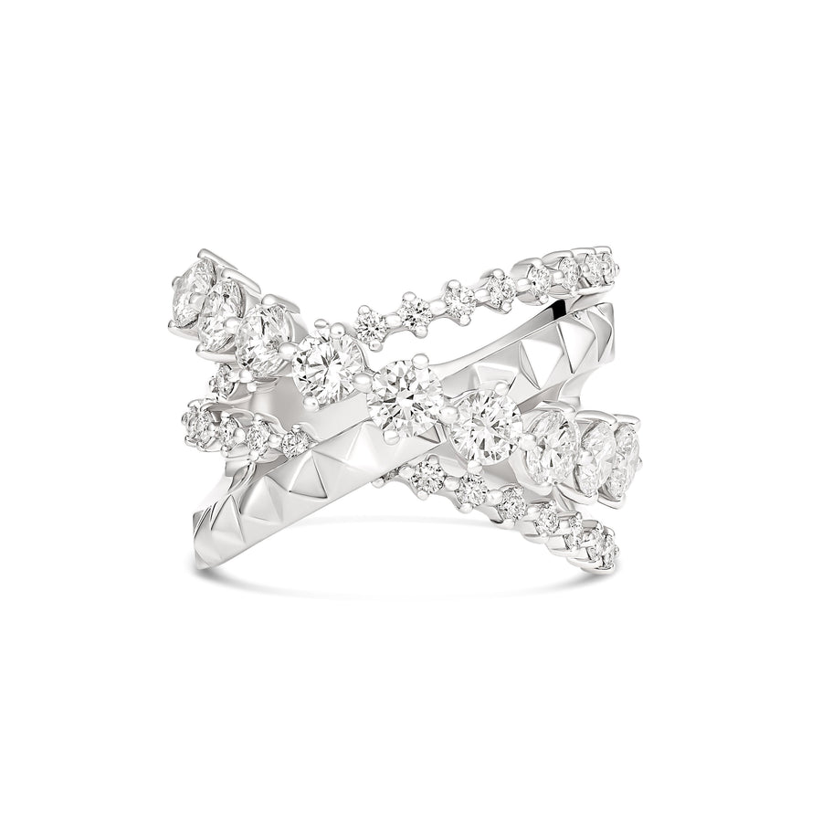 R.08® Tilt Trois Diamond Ring | 18K White Gold