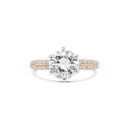 Hot Rocks® Monroe Round Brilliant Cut Diamond Engagement Ring | 18K Rose Gold
