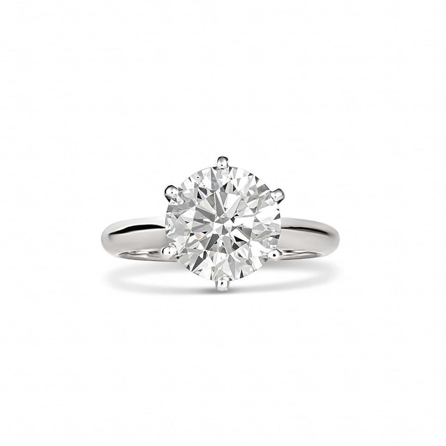 Classic Monroe Round Brilliant Cut Diamond Engagement Ring | Platinum