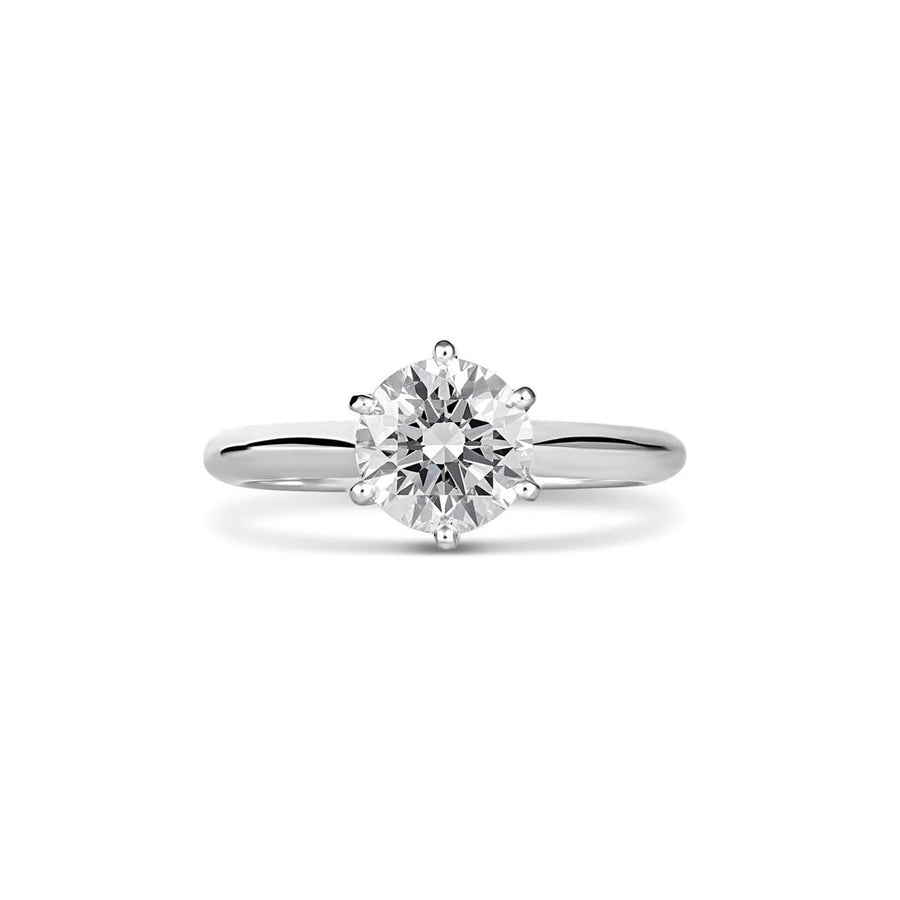 Classic Monroe Round Brilliant Cut Diamond Engagement Ring | Platinum