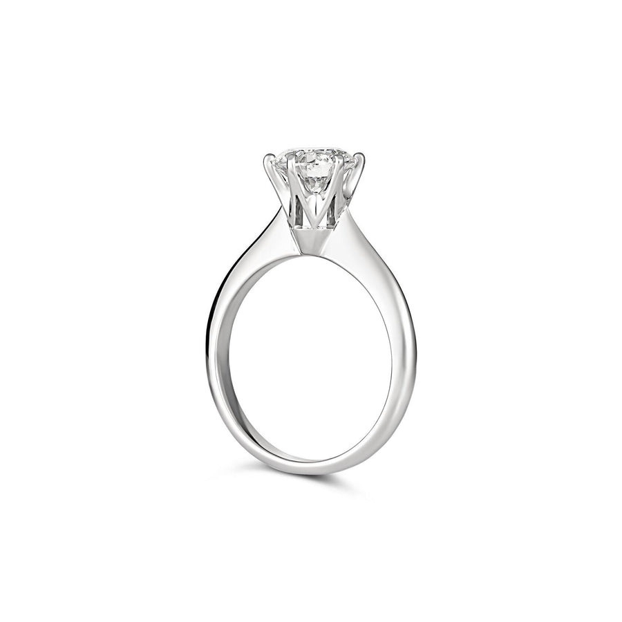 Classic Monroe Round Brilliant Cut Diamond Engagement Ring | Platinum