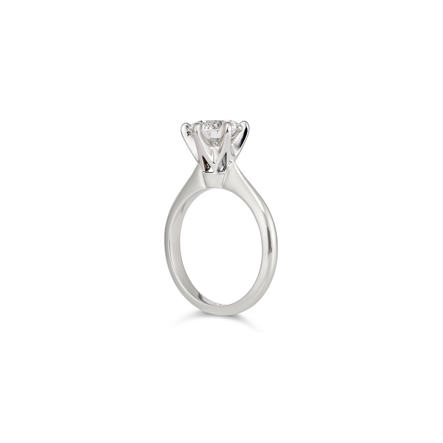 Classic Six Claw Round Brilliant Cut Solitaire Engagement Ring | Platinum