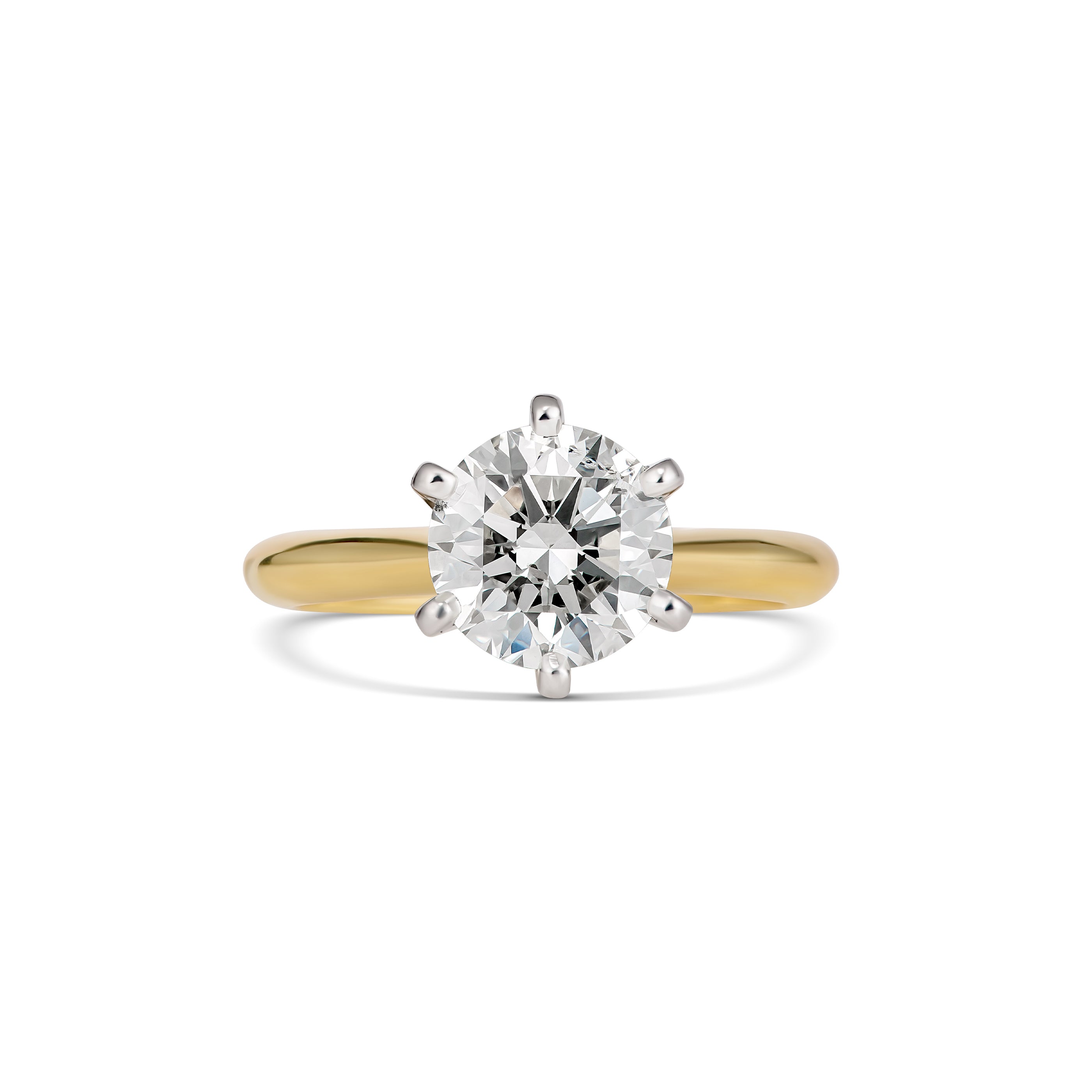 Hot Rocks® Collection Round Brilliant Cut Engagement Ring | Yellow Gol ...