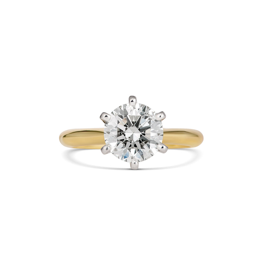 Hot Rocks® Collection Round Brilliant Cut Engagement Ring | Yellow Gold